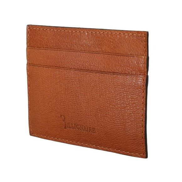 Billionaire Italian Couture Brown Leather Cardholder Men's Wallet - Picture 1 of 6